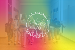 Healthcare professionals from NET Health, Bethesda Health Clinic, Tyler Family Circle of Care, and UT Tyler School of Medicine promote back-to-school vaccinations.