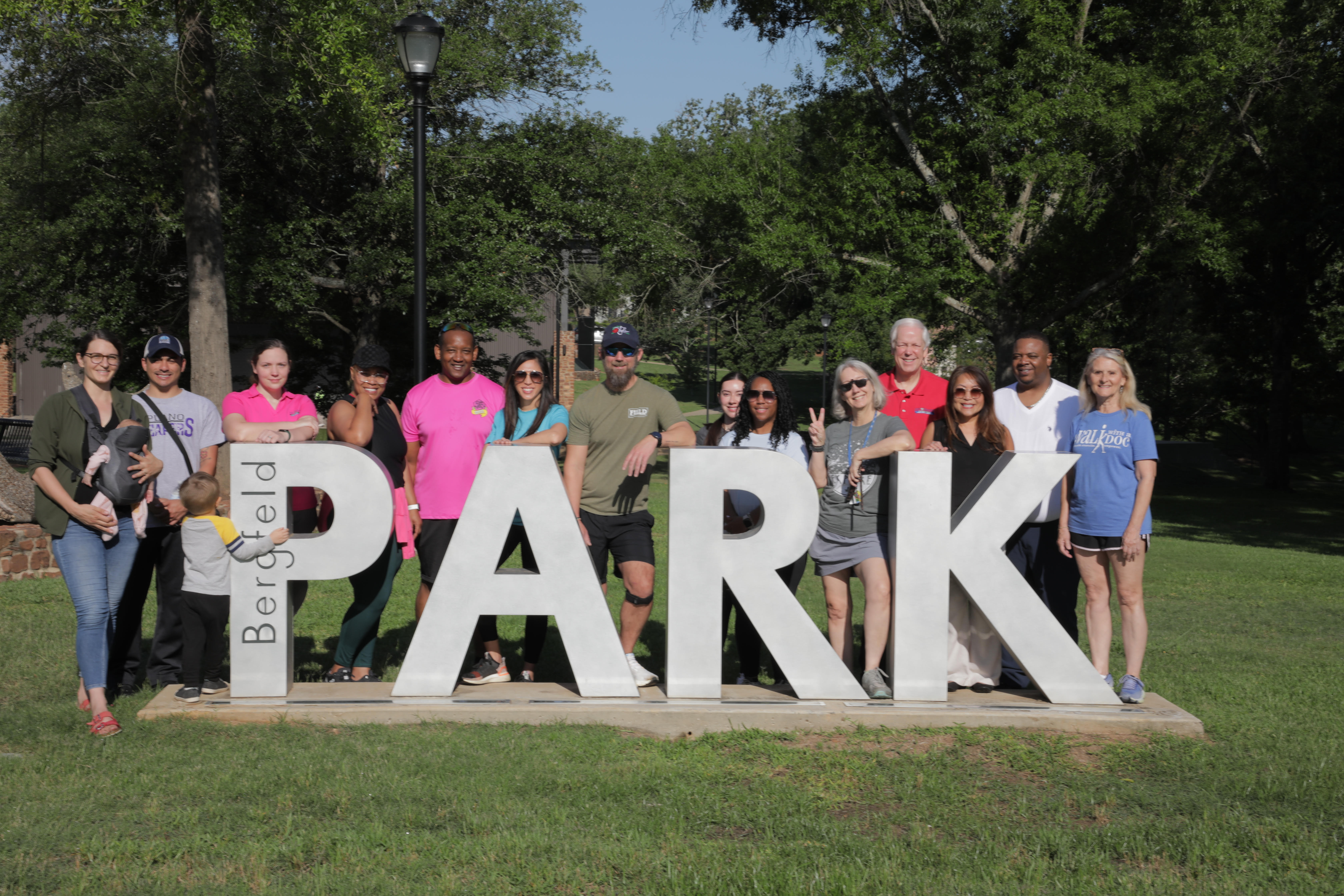 30 second video of people walking at a city park in Tyler Texas